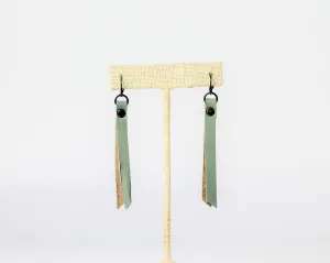 Leather Rivet Tab Earrings / Gulf