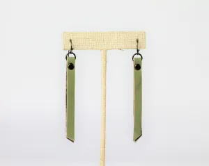 Leather Rivet Tab Earrings / Palmetto