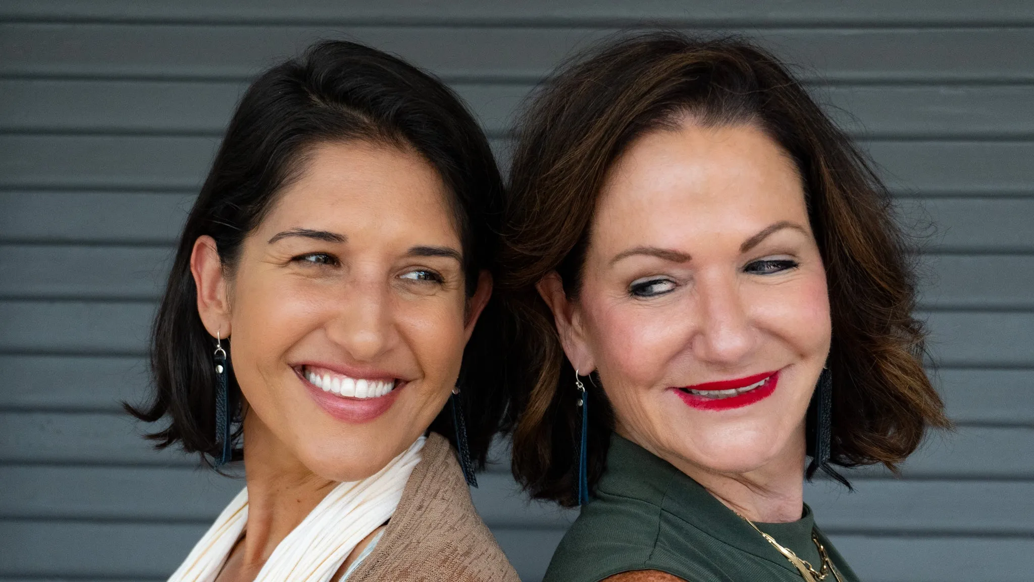 Leather Rivet Tab Earrings / Palmetto