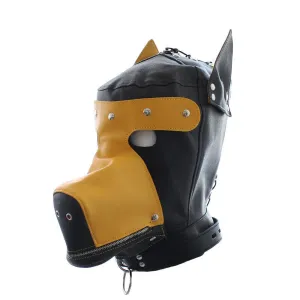 Leather SM Hood Dog Mask Head Harness Collar Leash Mouth Gag Bondage Blindfold Sex Toys For Couple