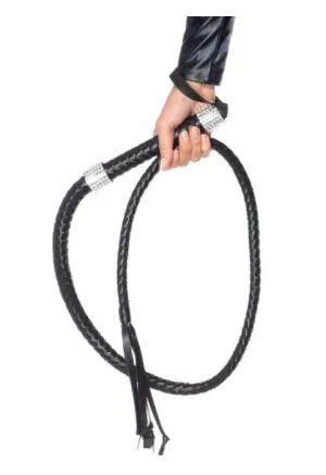 Leg Avenue 54'' Braided Whip with Rhinestone Handle 2626