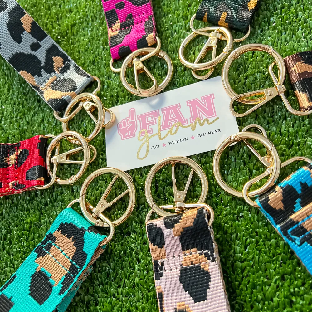 LEOPARD CANVAS WRISTLET   KEYCHAIN MULTI COLORS