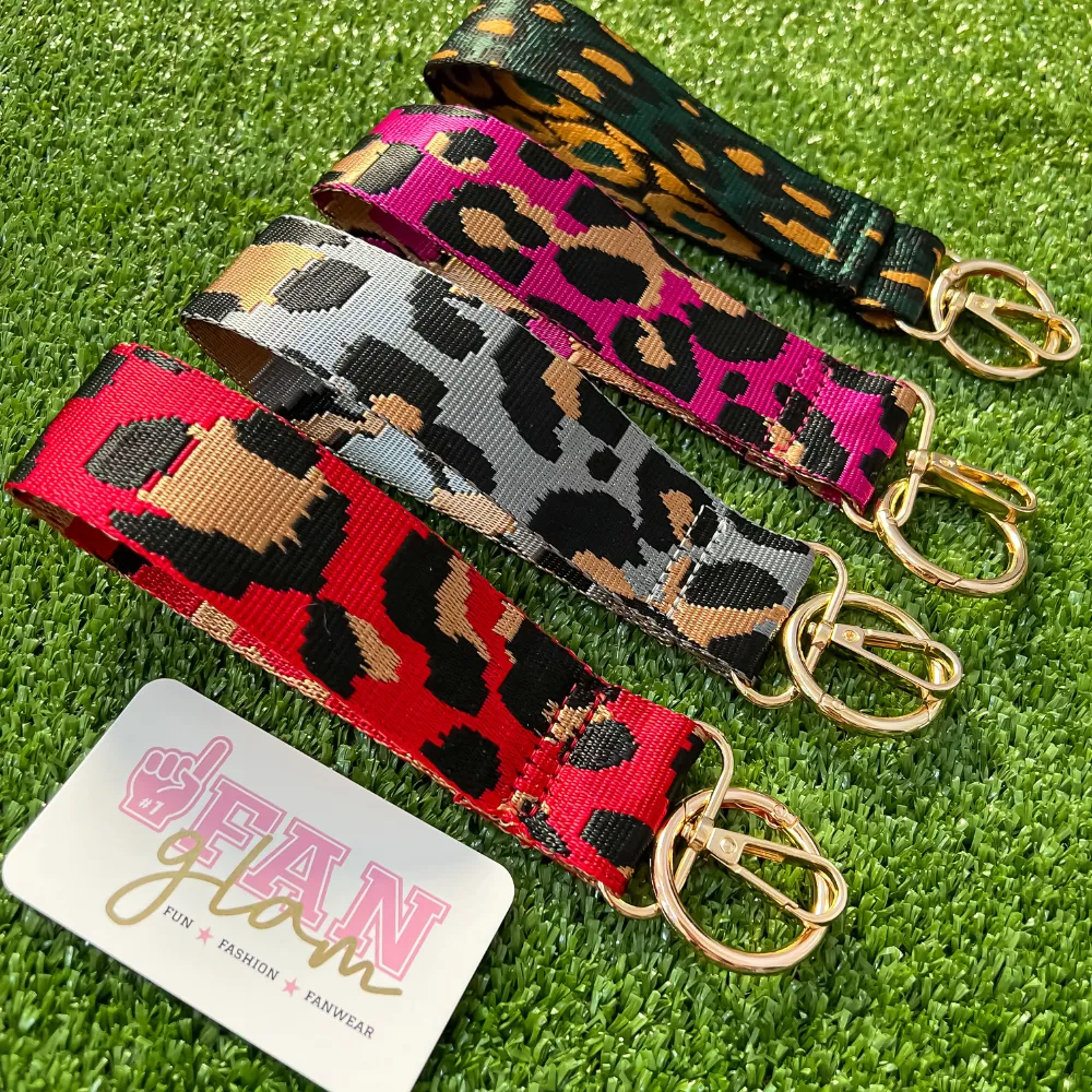 LEOPARD CANVAS WRISTLET   KEYCHAIN MULTI COLORS