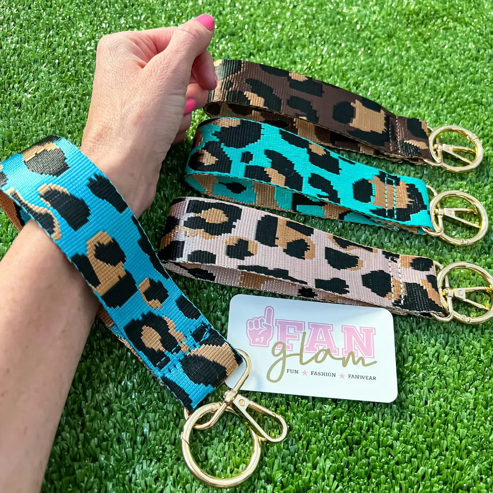 LEOPARD CANVAS WRISTLET   KEYCHAIN MULTI COLORS