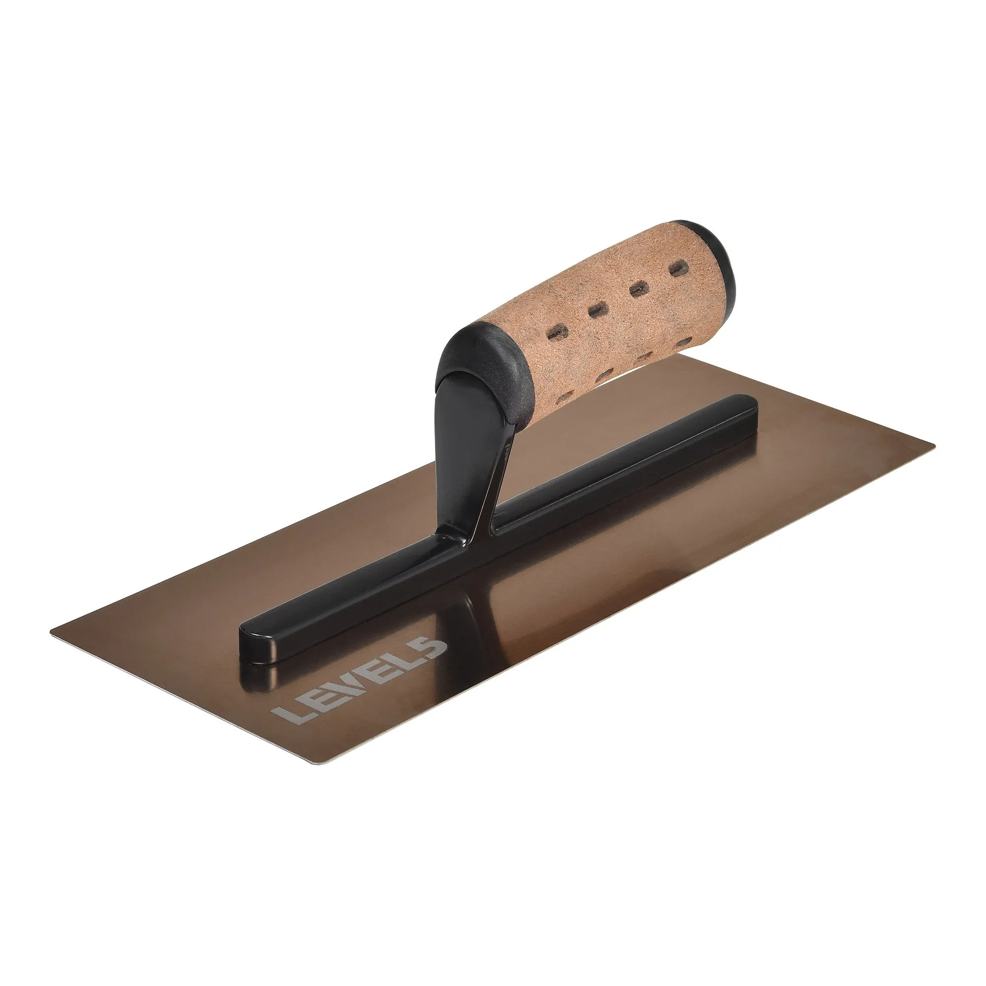 Level 5 Triple Hardened Rigid Flat Golden Stainless Steel Finishing Trowel