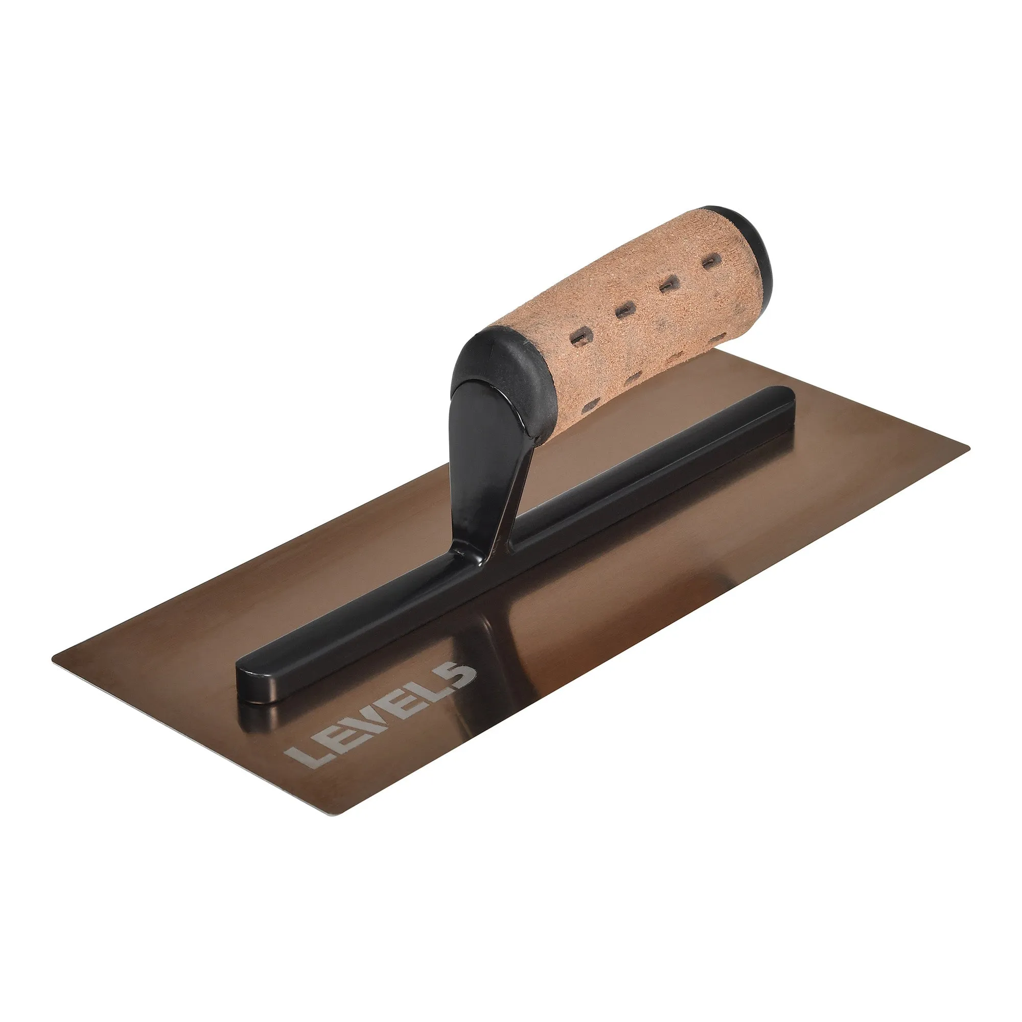 Level 5 Triple Hardened Rigid Flat Golden Stainless Steel Finishing Trowel