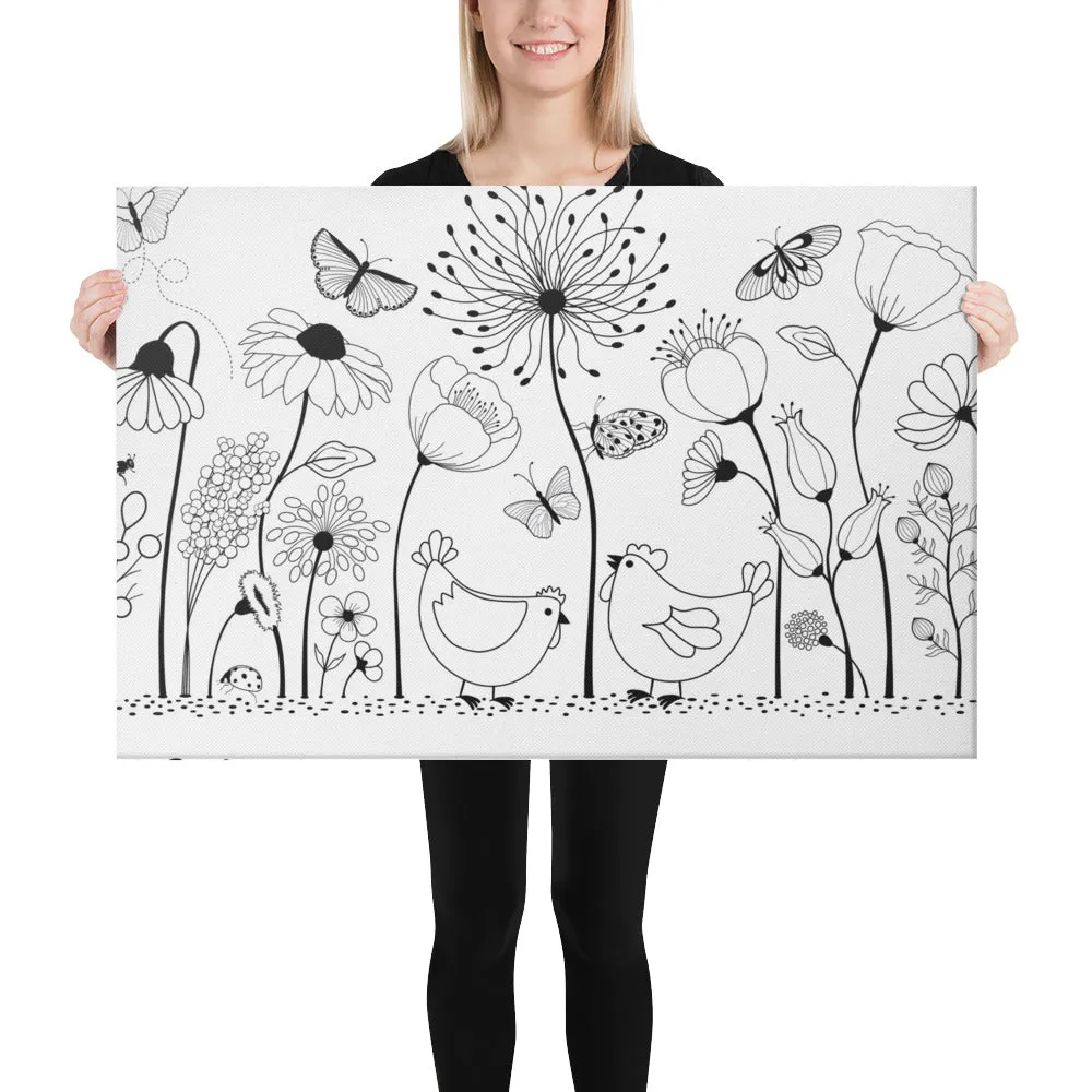 Life's Better With Chickens Canvas