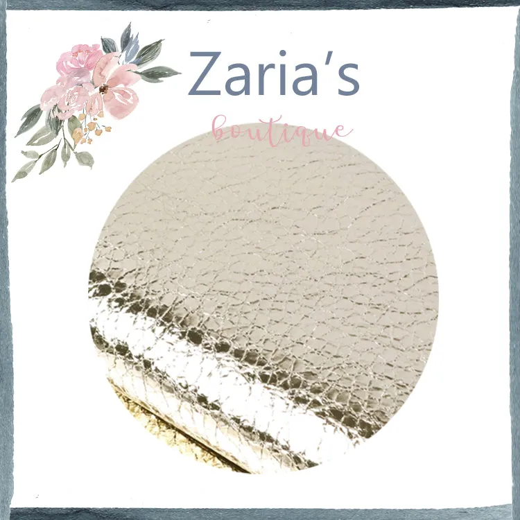 Light Gold Pebble Grain Faux Leather Craft Fabric Sheets