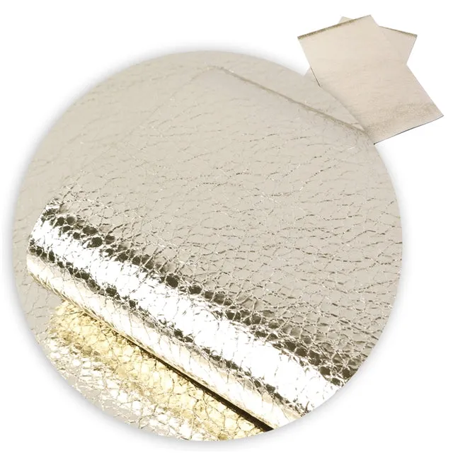 Light Gold Pebble Grain Faux Leather Craft Fabric Sheets