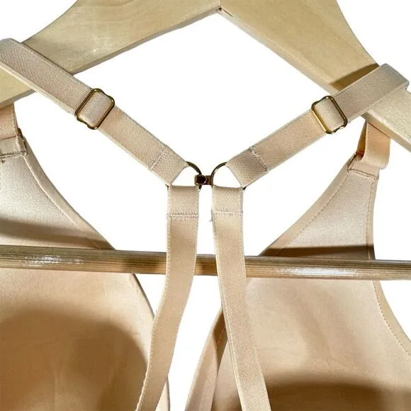LIVELY Flex‎ No-Wire Bra Toasted Almond Beige Wireless Size L Adjustable Straps