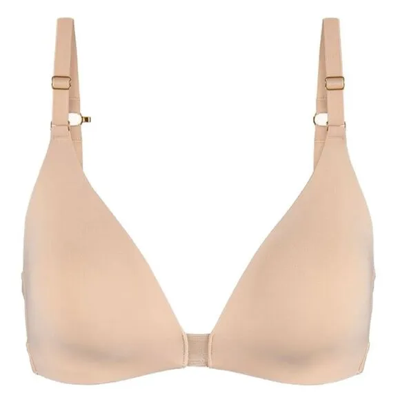 LIVELY Flex‎ No-Wire Bra Toasted Almond Beige Wireless Size L Adjustable Straps