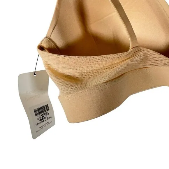 LIVELY Flex‎ No-Wire Bra Toasted Almond Beige Wireless Size L Adjustable Straps