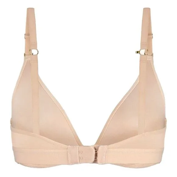 LIVELY Flex‎ No-Wire Bra Toasted Almond Beige Wireless Size L Adjustable Straps