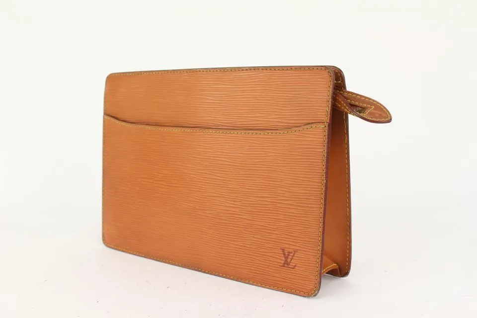 Louis Vuitton Brown Epi Leather Pochette Homme Clutch Bag 47lvs723