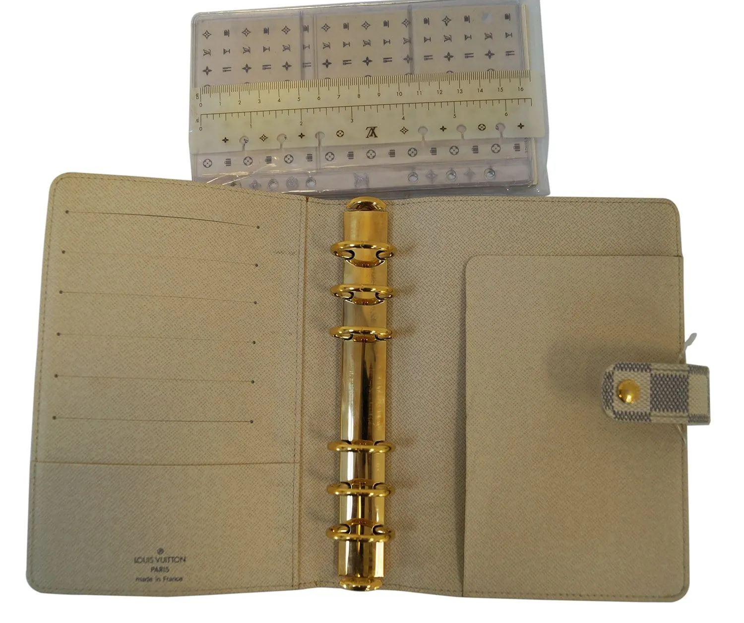 LOUIS VUITTON Damier Azur Agenda MM Day Planner Cover
