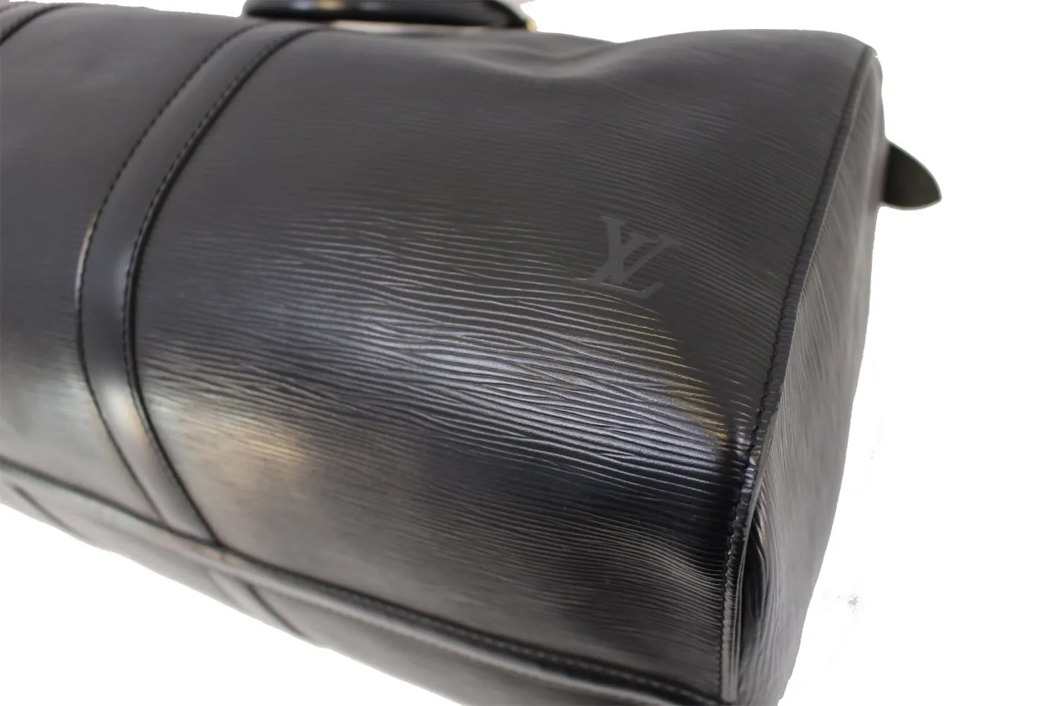 LOUIS VUITTON Epi Leather Black Keepall 50 Boston Bag