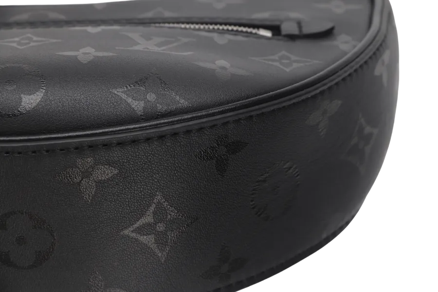 LOUIS VUITTON LOOP BLACK MONOGRAM SILKSCREEN PRINT (M11267) CALFSKIN SILVER HARDWARE WITH CHAIN , LEATHER STRAP, DUST COVER AND BOX