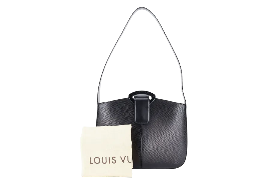 LOUIS VUITTON M52162 REVERIE BAG SMALL BLACK EPI LEATHER GOLD HARDWARE WITH DUST COVER