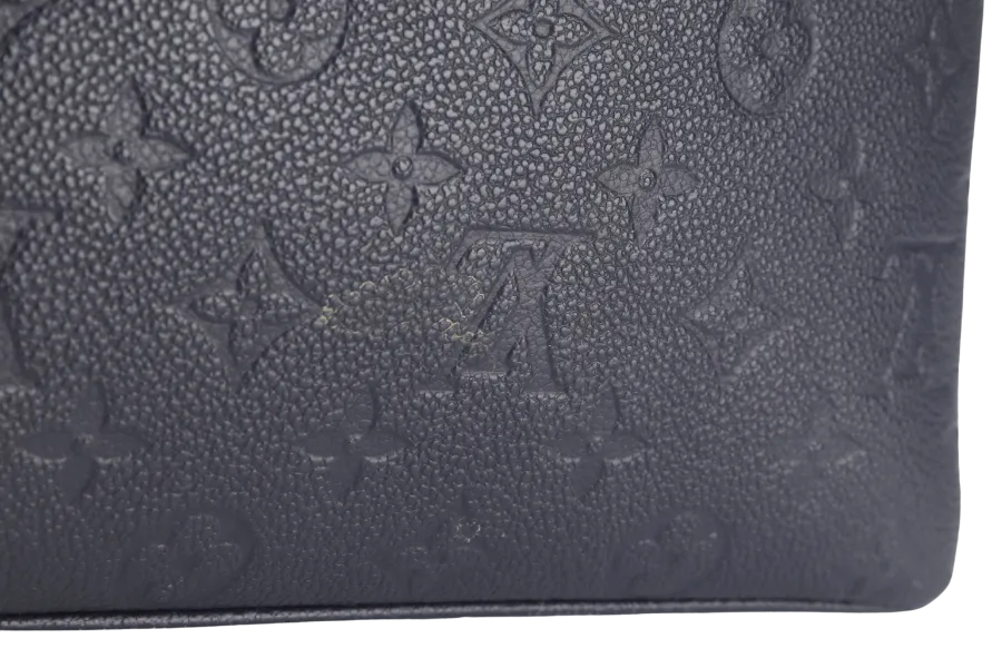 LOUIS VUITTON MARIGNAN BLUE MONOGRAM EMPREINTE LEATHER GOLD HARDWARE WITH STRAPS AND DUST COVER