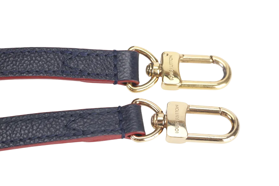 LOUIS VUITTON MARIGNAN BLUE MONOGRAM EMPREINTE LEATHER GOLD HARDWARE WITH STRAPS AND DUST COVER