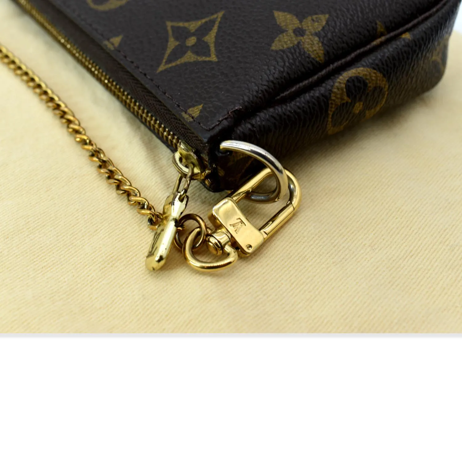 LOUIS VUITTON Mini Trunk & Bags Monogram Canvas Pochette Accessoires Pouch Brown