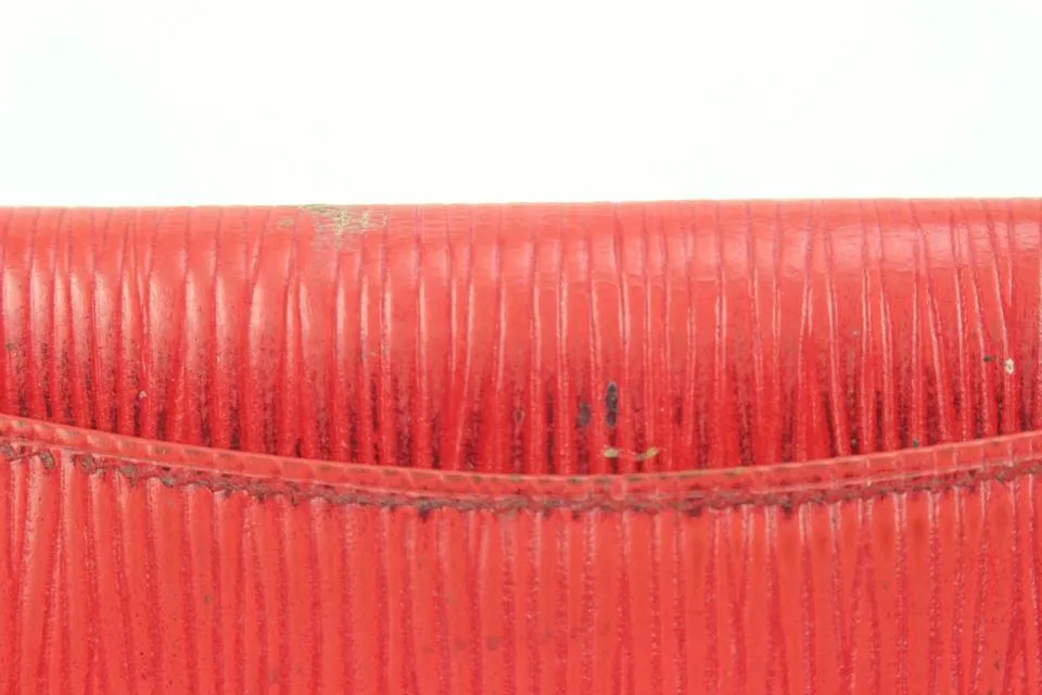 Louis Vuitton Red Epi Leather Porte Cartes Card Holder Wallet Insert s330lv30