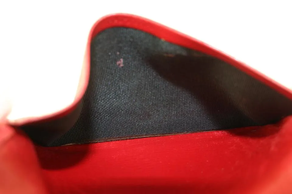 Louis Vuitton Red Epi Leather Porte Cartes Card Holder Wallet Insert s330lv30