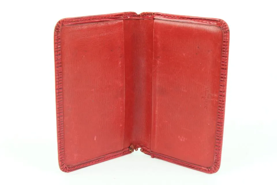 Louis Vuitton Red Epi Leather Porte Cartes Card Holder Wallet Insert s330lv30