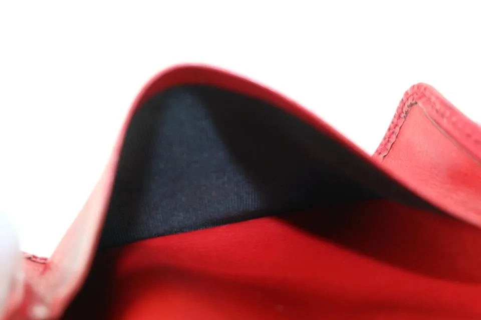 Louis Vuitton Red Epi Leather Porte Cartes Card Holder Wallet Insert s330lv30