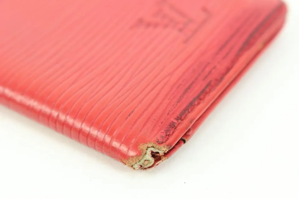 Louis Vuitton Red Epi Leather Porte Cartes Card Holder Wallet Insert s330lv30