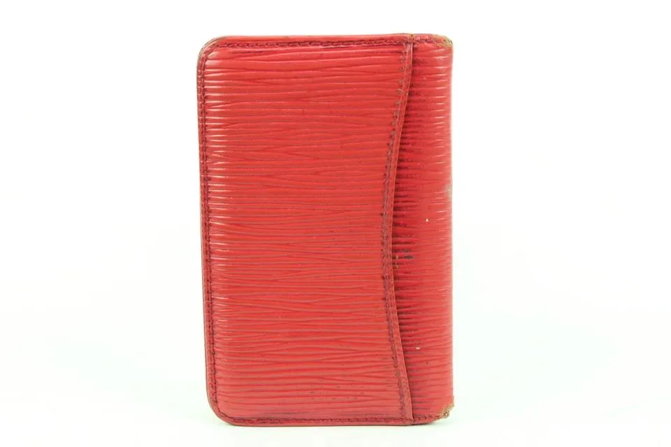 Louis Vuitton Red Epi Leather Porte Cartes Card Holder Wallet Insert s330lv30