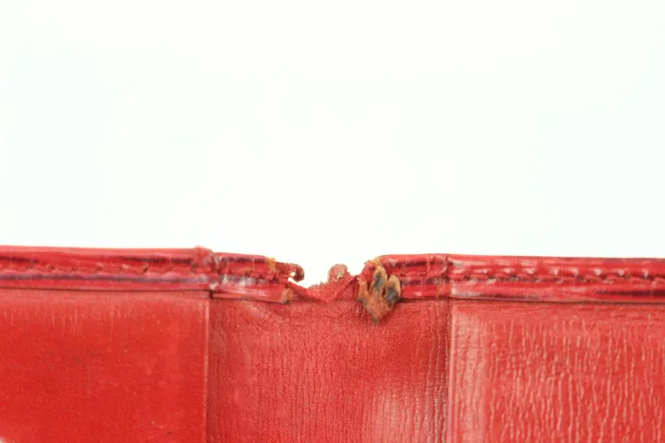 Louis Vuitton Red Epi Leather Porte Cartes Card Holder Wallet Insert s330lv30