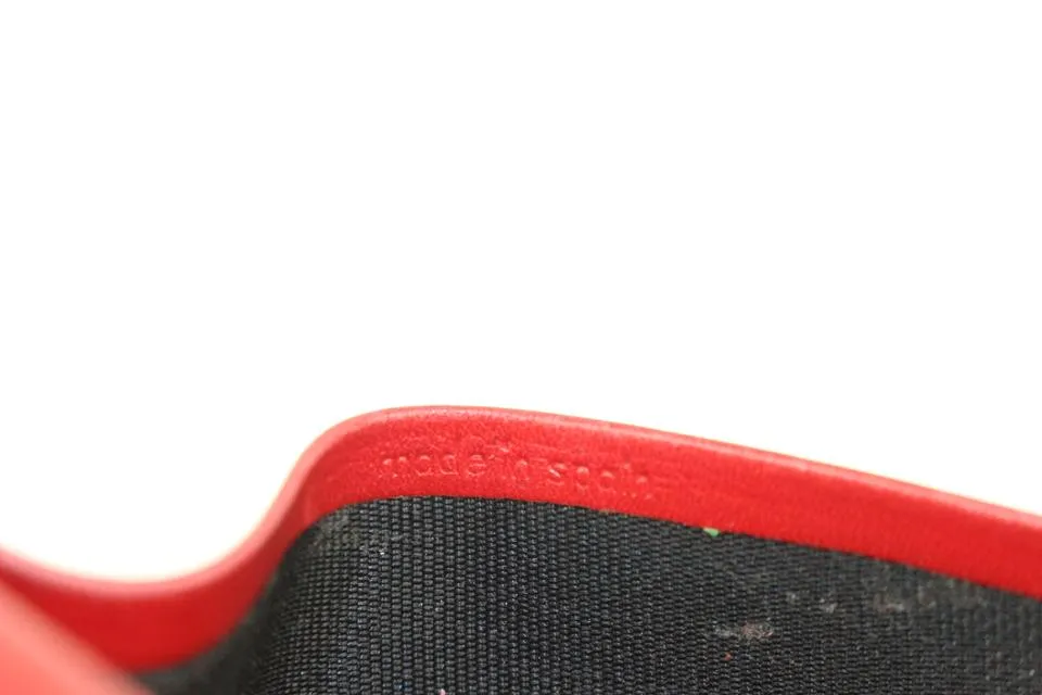 Louis Vuitton Red Epi Leather Porte Cartes Card Holder Wallet Insert s330lv30