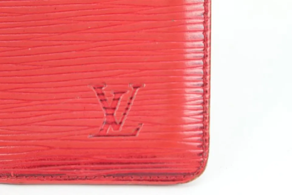 Louis Vuitton Red Epi Leather Porte Cartes Card Holder Wallet Insert s330lv30