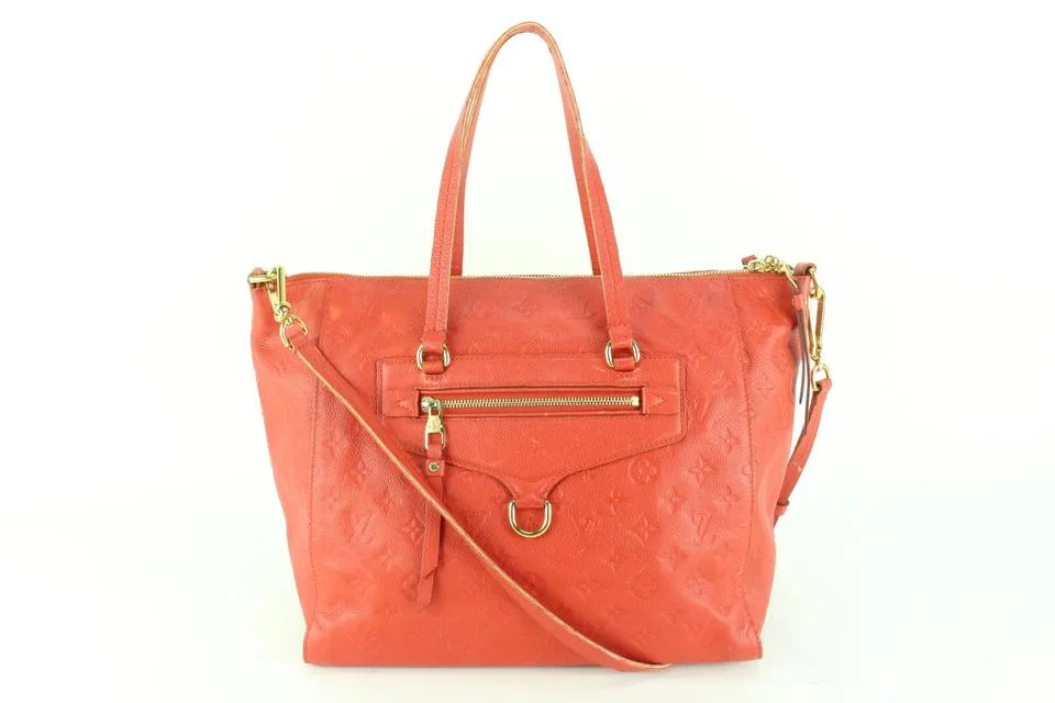 Louis Vuitton Red Leather Monogram Empreinte Lumineuse PM 2way Bag 1lk516s