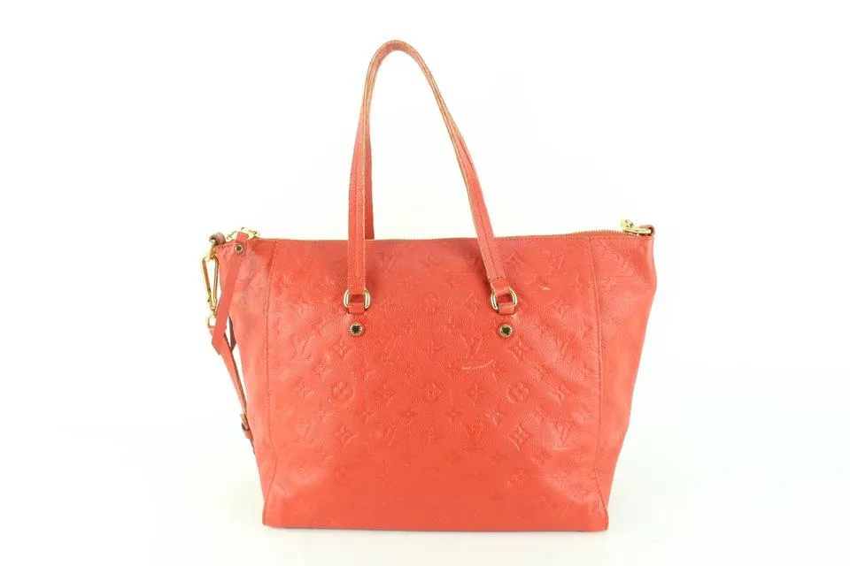 Louis Vuitton Red Leather Monogram Empreinte Lumineuse PM 2way Bag 1lk516s