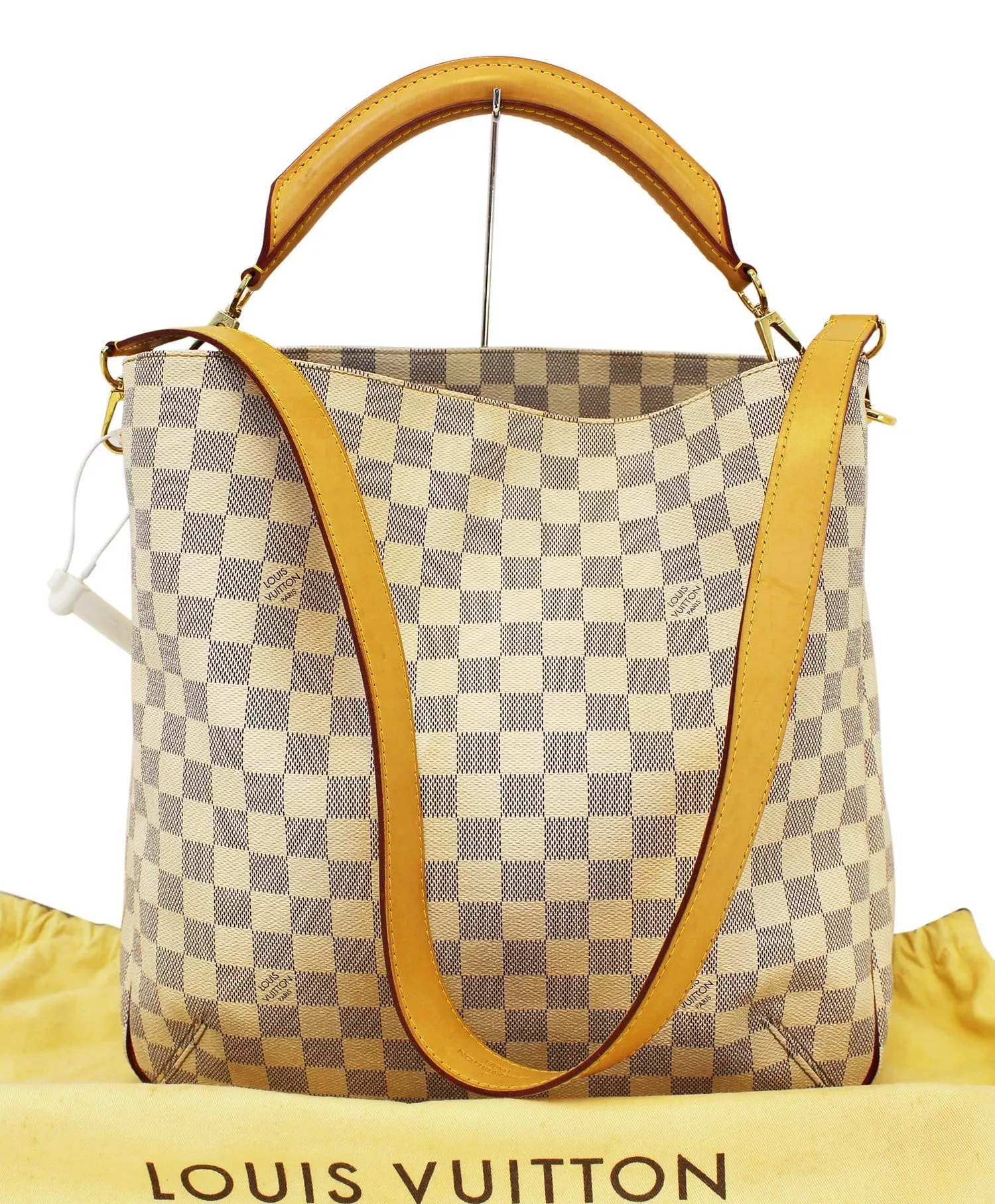 LOUIS VUITTON Soffi  Damier Azur Canvas White Shoulder Handbag