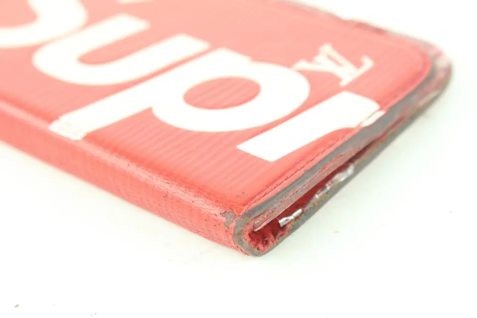 Louis Vuitton Supreme Red Epi Leather iPhone 7 Folio Case 7lv721