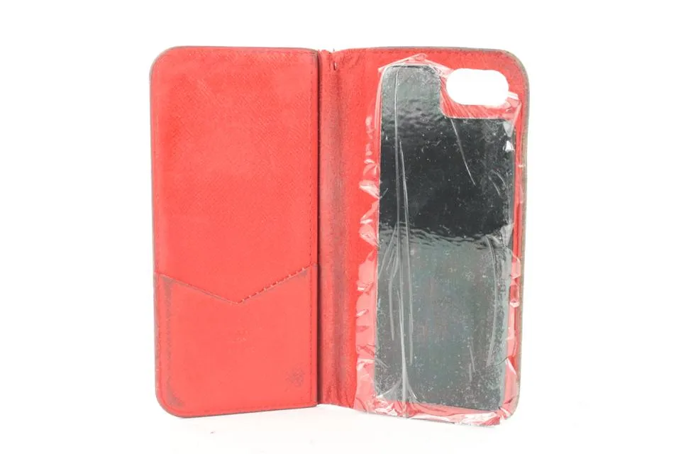 Louis Vuitton Supreme Red Epi Leather iPhone 7 Folio Case 7lv721