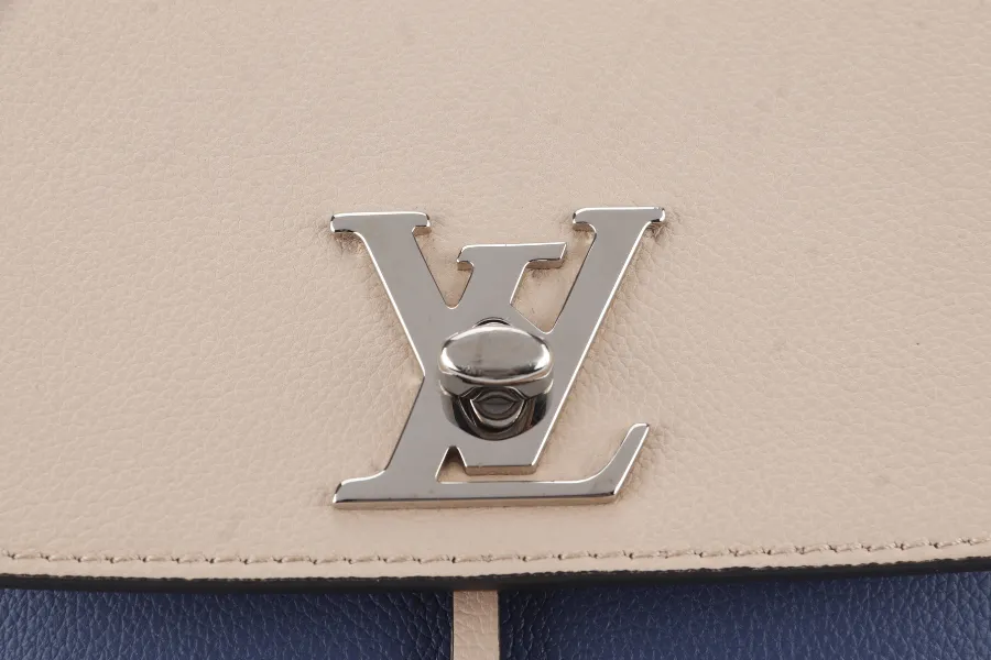 LOUIS VUITTON TAURILLON LOCKME BACKPACK (M41817) BLUE-PINK CALFSKIN LEATHER SILVER HARDWARE NO DUST COVER
