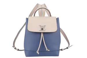LOUIS VUITTON TAURILLON LOCKME BACKPACK (M41817) BLUE-PINK CALFSKIN LEATHER SILVER HARDWARE NO DUST COVER