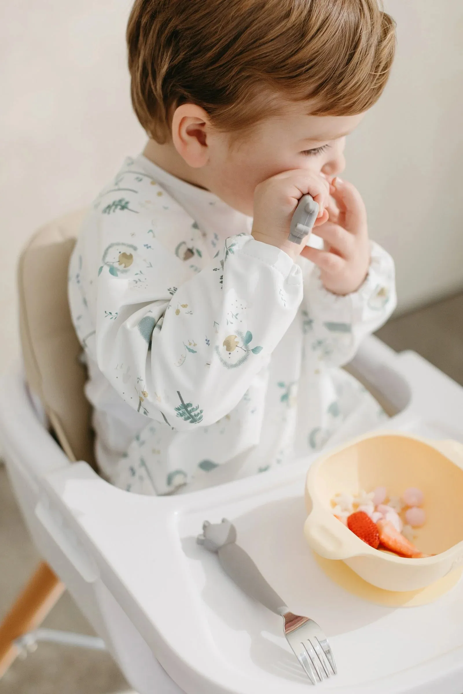 Loulou Lollipop - Long Sleeve Waterproof Bib - Hedgehogs