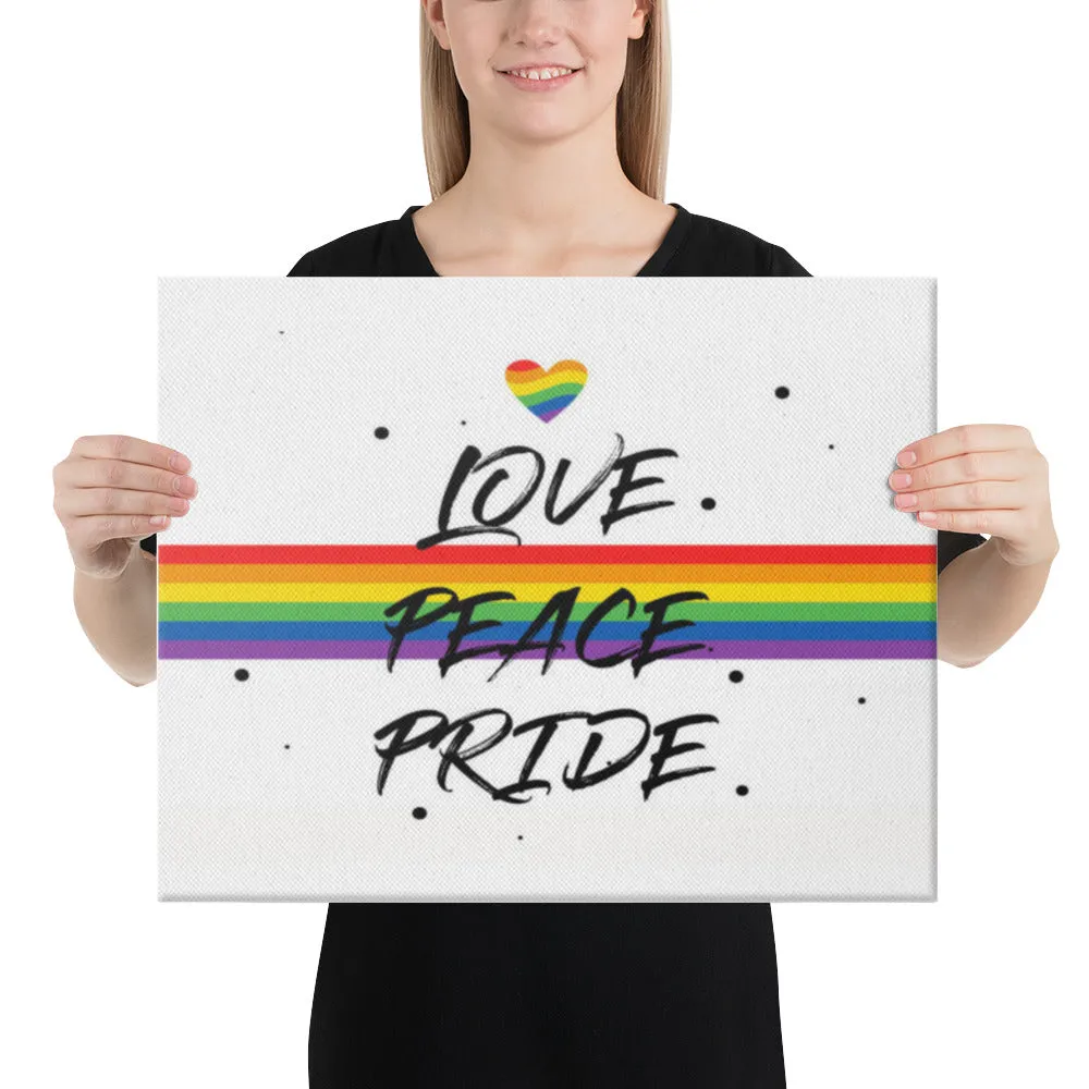 Love, Peace, Pride Canvas
