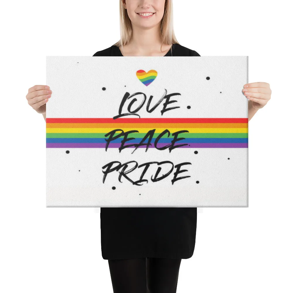 Love, Peace, Pride Canvas