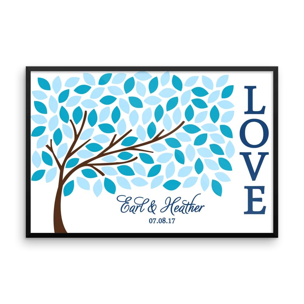 LOVE Tree - 100 Leaves Signatures - Choose Your Colors
