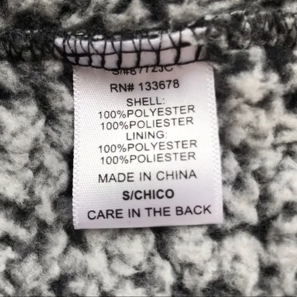 Love Tree Gray Teddy Bear Coat Size Small