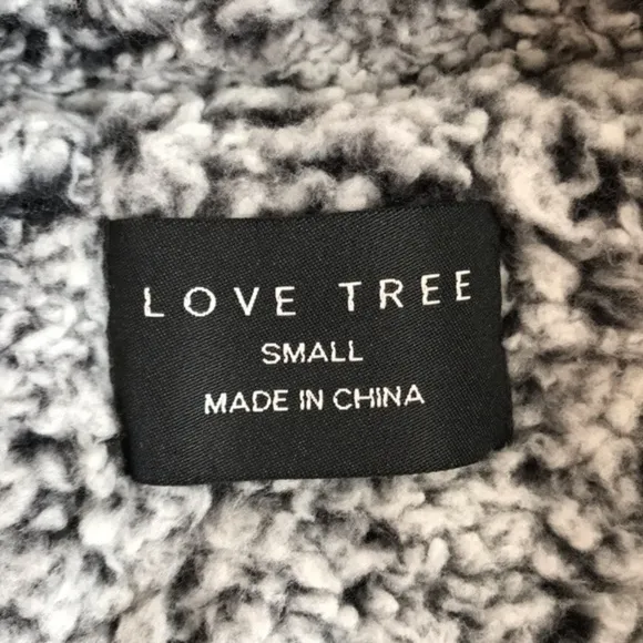 Love Tree Gray Teddy Bear Coat Size Small