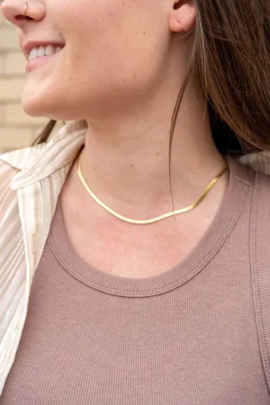 Luxe Gold Herringbone Chain - 16"