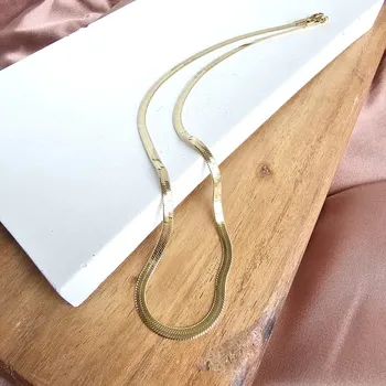Luxe Gold Herringbone Chain - 16"