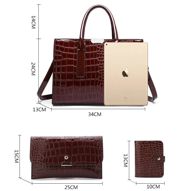 Luxury Womens Bags Designer Crocodile Pattern Shoulder Bag PU Leather Brand Woman Crossbody Casual Handbag  Women Tote Bags Sac